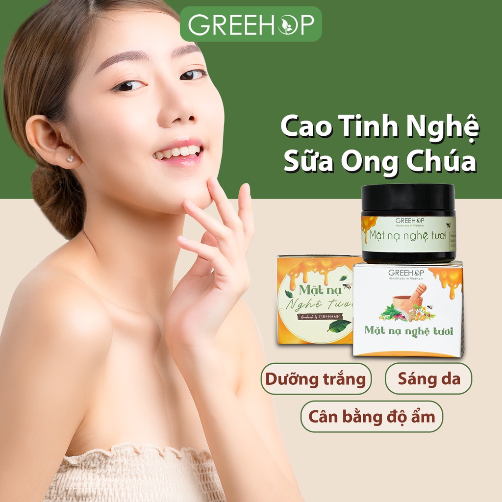 Cao tinh nghệ sữa ong chúa GREEHOP dưỡng da tự nhiên (Handmade)