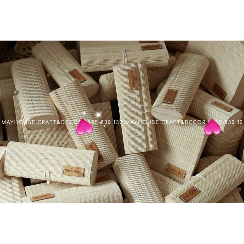 Tre tự nhiên- Hộp tre giỏ tre làn tre mã 0080 -Mây tre đan việt