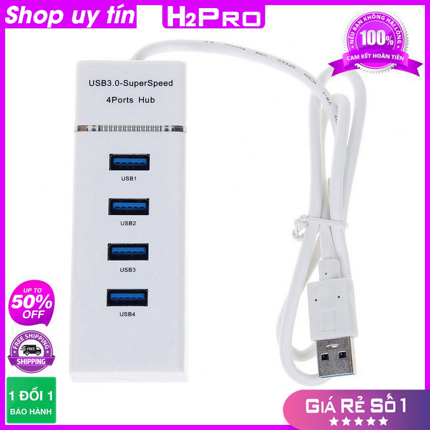 [RẺ VÔ ĐỊCH] Bộ chia 4 cổng USB 3.0 H2PRO, dây dài 30cm, truyền tải tốc độ cao 5GBPS