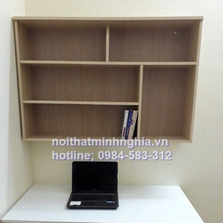 Giá sách treo tường 120x80x20 màu lim sáng