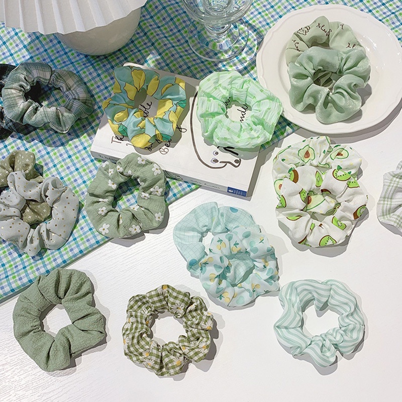 Dây Cột Tóc Bản Lớn In Họa Tiết Hoa Phong Cách Pháp Cổ Điển Thời Trang Cho Nữ