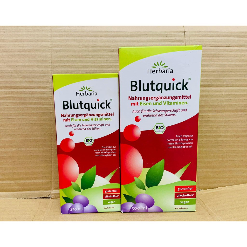 Herbaria Blutquick siro bổ sung sắt hữu cơ 250ml-500ml