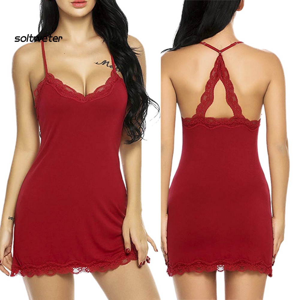 Đầm Dây Nữ Cộc Tay Cổ Chữ V Lưng Trần Quyến Rũ