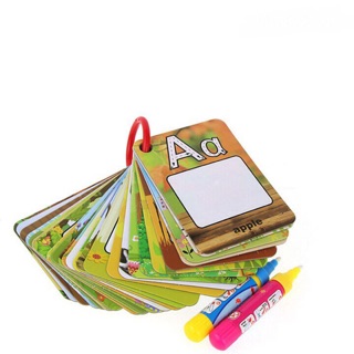 [GIÁ HUỶ DIỆT] 💥Thẻ Tô Màu Nước Học Chữ Cái Tiếng Anh Cho Bé💥26 Thẻ card
