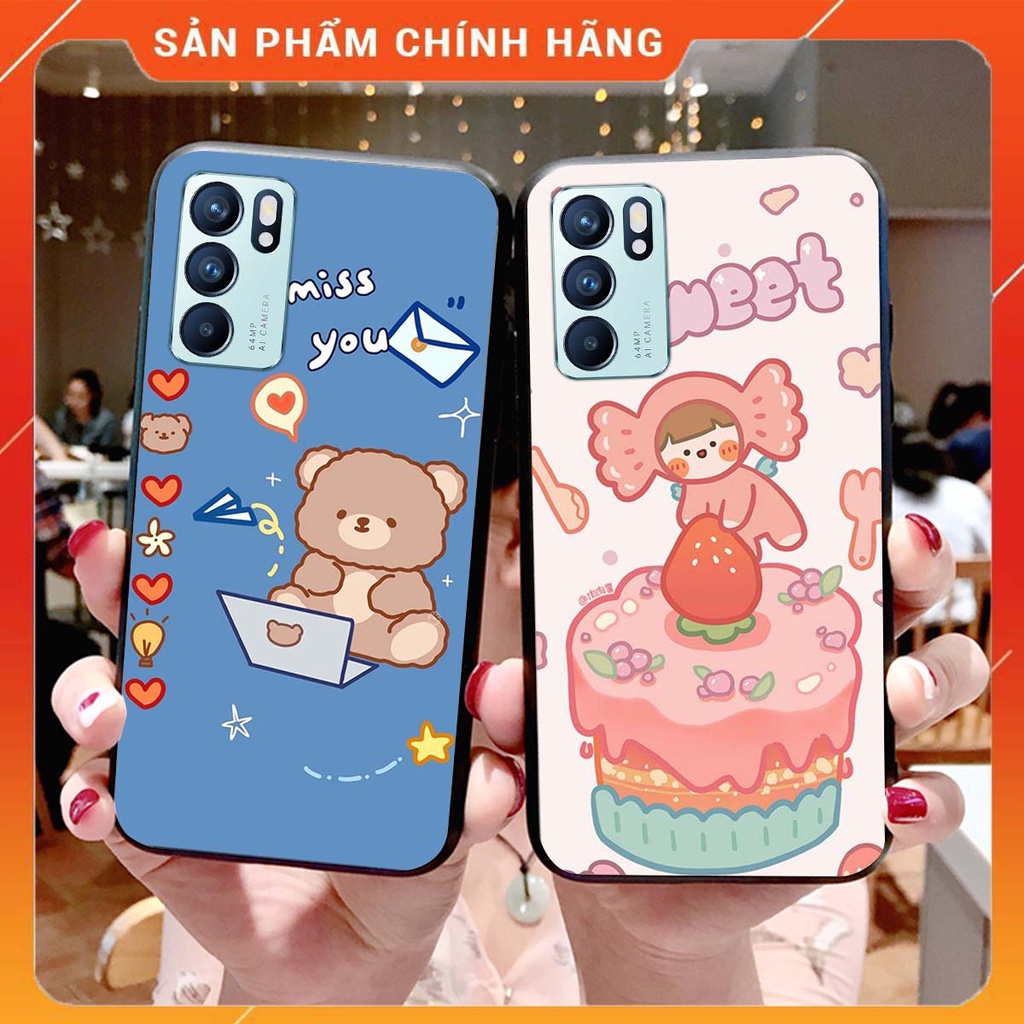 Ốp lưng Oppo RENO 6 5G in hình Gấu xinh xắn, Bò sữa đáng yêu,  ĐẸP -  RẺ - XINH - ĐỘC ĐÁO