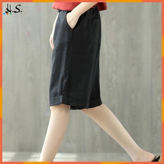 Quần Short Ống Rộng Lưng Thun Cho Nữ