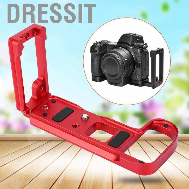 Dressit Black/Red Stretchable L-shape Handle Quick Release Plate for Nikon Z7 Z6 Camera