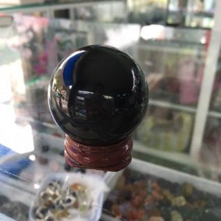 Quả Cầu Phong Thủy Đá Màu Đen Để Bàn Làm Việc Size 5Cm