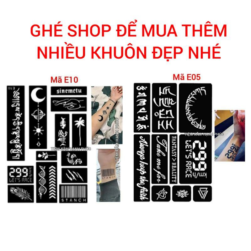 [Sỉ] Mực xăm tạm thời + tặng 3-5 hình xăm thử tạm thời, xăm giả tatoo Henna