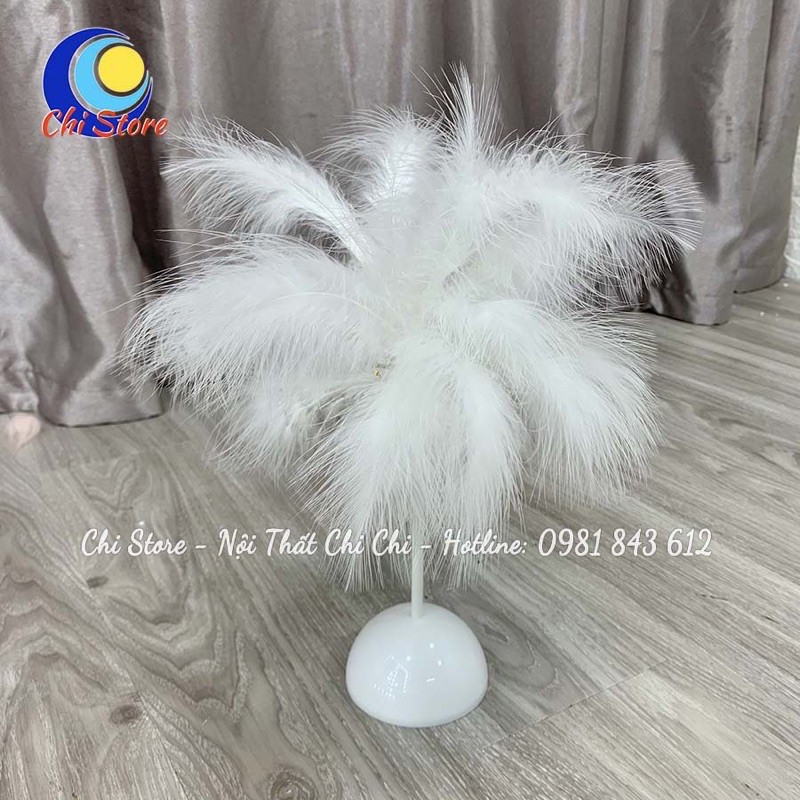 Đèn Ngủ Lông Vũ Để Bàn Nhỏ Xinh, Đèn Lông Vũ Trang Trí Tiệc Cưới Lãng Mạn