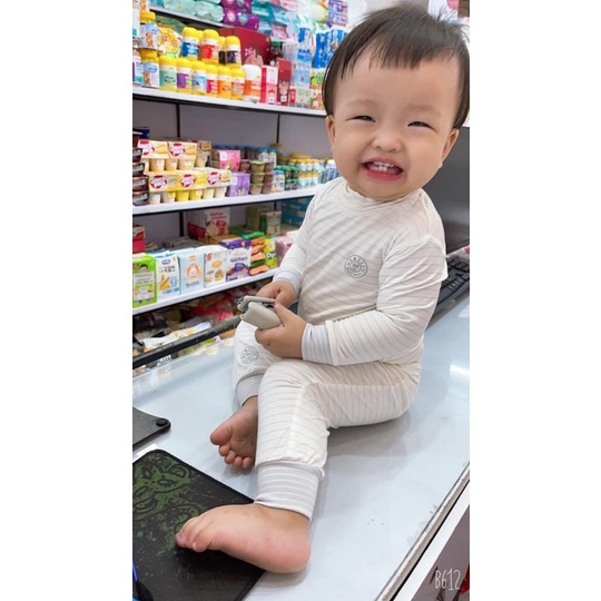 Bộ giữ nhiệt HRNEE cổ 2cm vải modal sợi sồi giữ nhiệt bé trai bé gái HRNEE CHÍNH HÃNG Việt Nam
