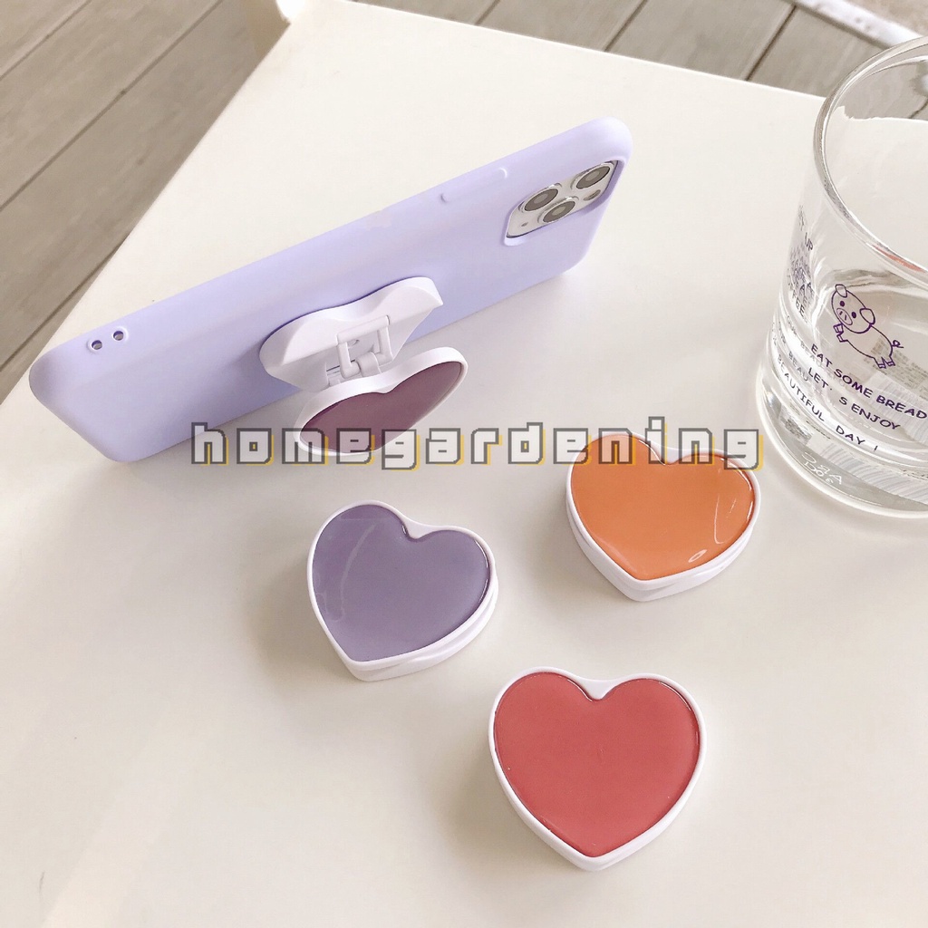 Giá Đỡ Điện Thoại Dạng Gập Màu Trơn Hình Trái Tim