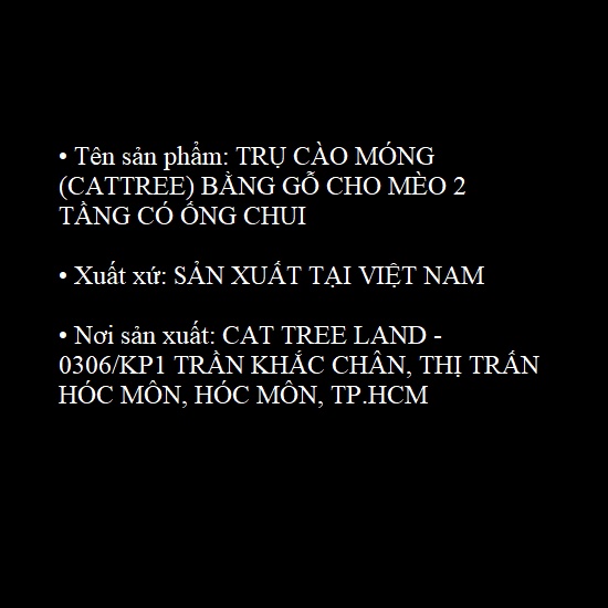 TRỤ CÀO MÓNG (CATTREE) CHO MÈO BẰNG GỖ 2 TẦNG CÓ ỐNG CHUI - NHÀ CÂY CHO MÈO CÀO MÓNG, ĐỒ CHƠI MÈO MÀI MÓNG