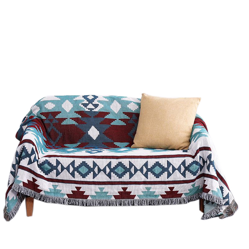 Scandinavian style sofa blanket Geometric pattern, double-sided, non-slip available in all seasons