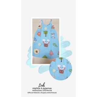 Áo đầm tole (lanh) mẫu dây nút