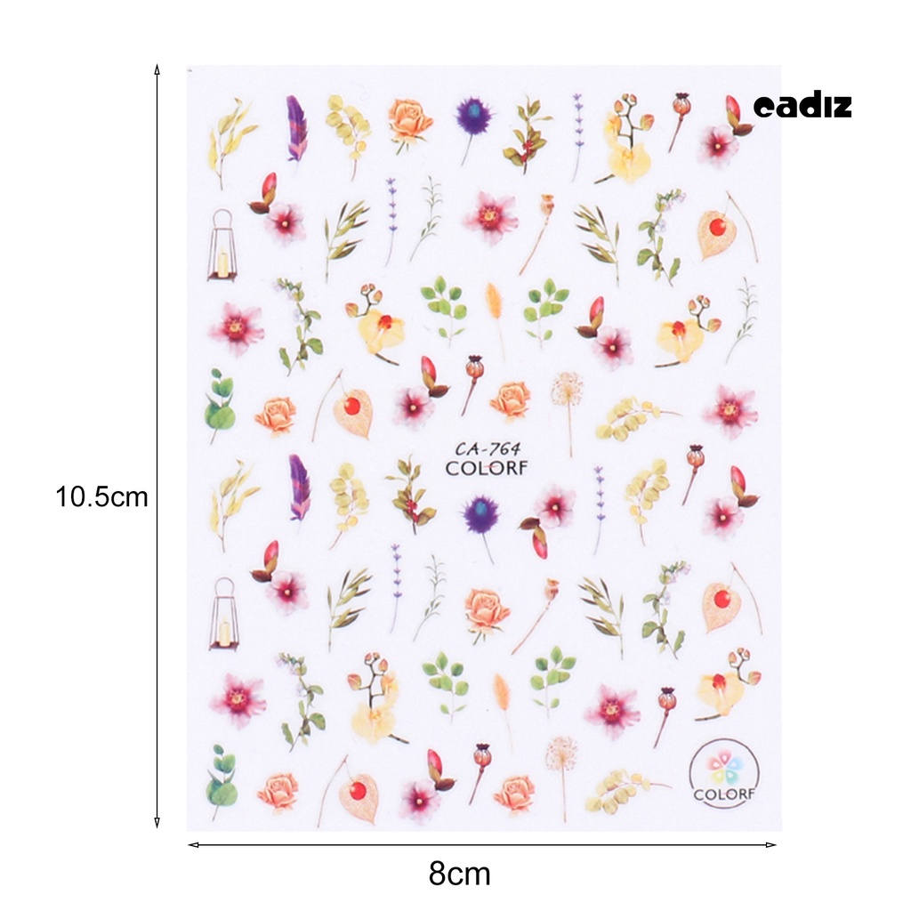 Miếng Dán Trang Trí Móng Tay Siêu Mỏng In Họa Tiết Hoa Xinh Xắn Cho Nữ