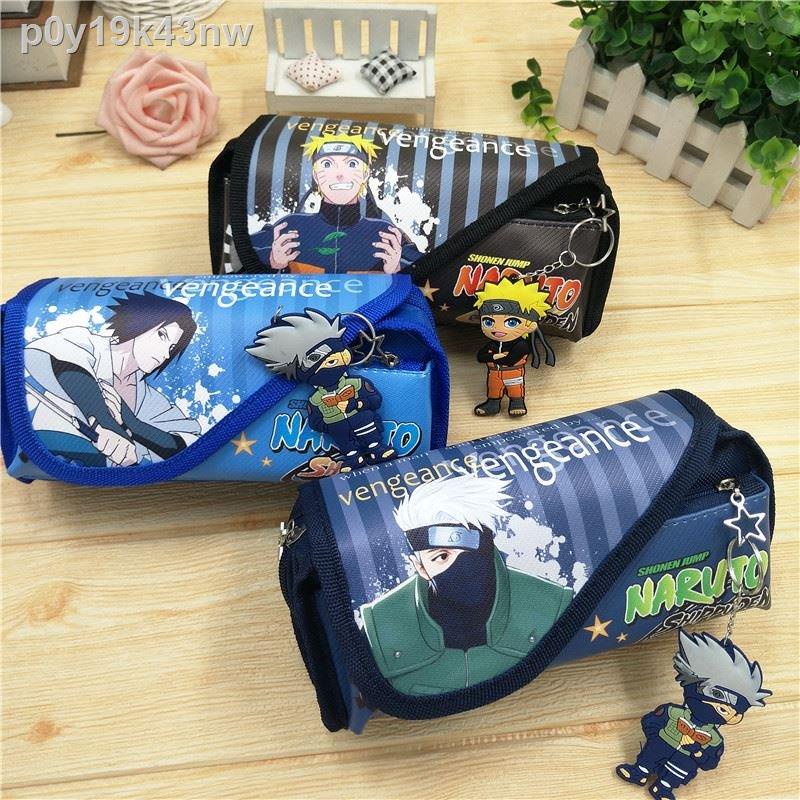 ❈✒Naruto hộp bút chì phim hoạt hình nữ cậu bé sinh viên văn phòng phẩm canvas đựng dung lượng lớn net