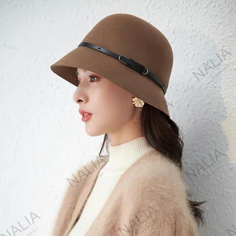 MŨ VÀNH BUCKET THU ĐÔNG CHẤT DẠ ÉP LÔNG CỪU SIÊU XỊN