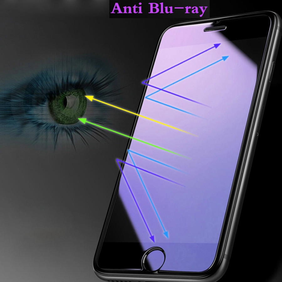Kính cường lực chống tia sáng màu tím 9H cho iPhone 12 mini 11 Pro XR XS Max X 8 7 6s 6 Plus Chống tia cực tím Tia sáng xanh lam sáng HD Phim bảo vệ màn hình kính cường lực