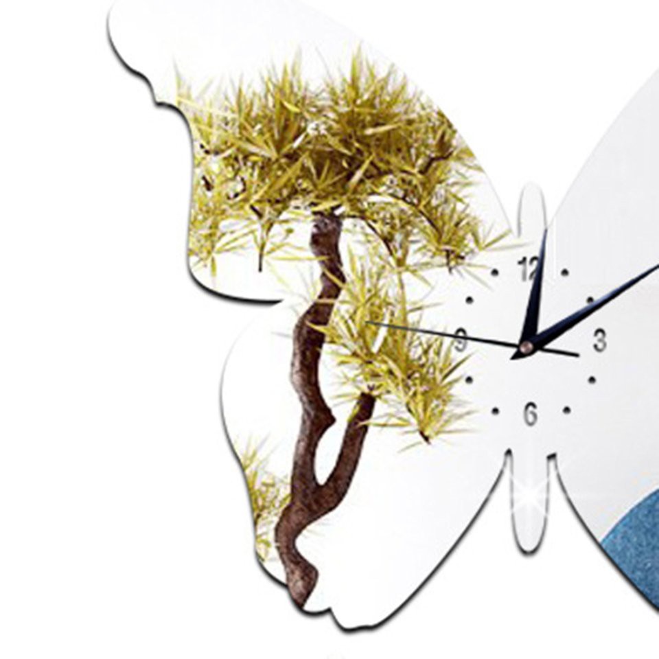 Đồng Hồ Treo Tường Mặt Gương Hình Bướm # Dey Gz037