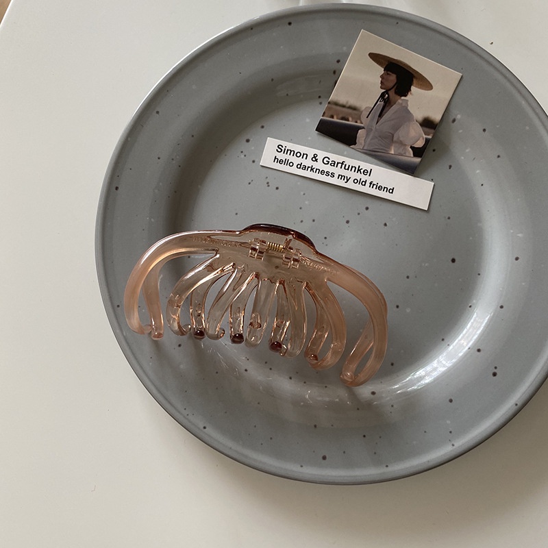 Kẹp Tóc Cỡ Lớn Màu Nâu Phong Cách Retro Pháp