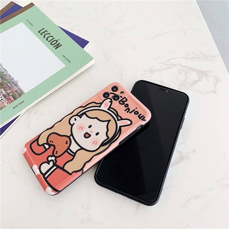 Ốp lưng iphone Bonjour IMD dày dặn viền nổi 5/5s/6/6plus/6s/6splus/7/7plus/8/8plus/x/xr/xs/11/12/pro/max/plus/promax | BigBuy360 - bigbuy360.vn