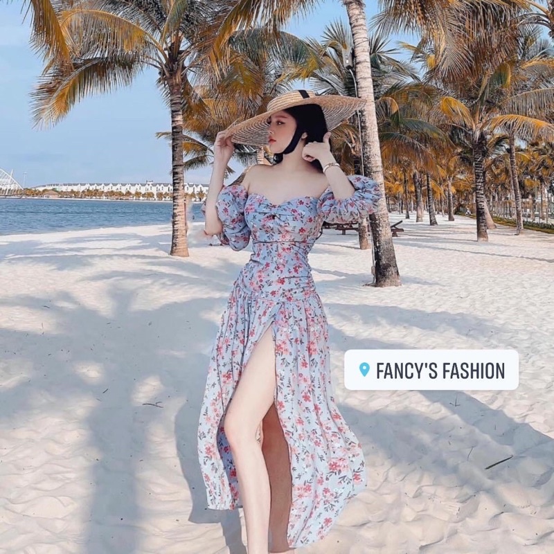 Đầm hoa, đầm tay phồng bigsize, maxi hoa cúp ngực màu xinh như những viên mashmarow siêu tôn da | Fancy's Fashion