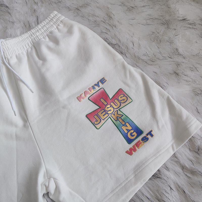Bán Chạy!F &amp; X Quần Short Thể Thao KANYEWEST Kanye Phong Cách Kanye IS KING Giới Hạn In Chữ Thập Tập Boxing Quyến Rũ
