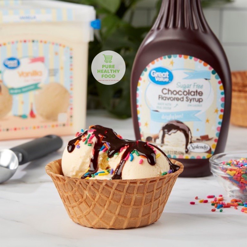 Ăn kiêng Chocolate Syrup không đường GREAT VALUE keto/eatclean/lowcarb/diet