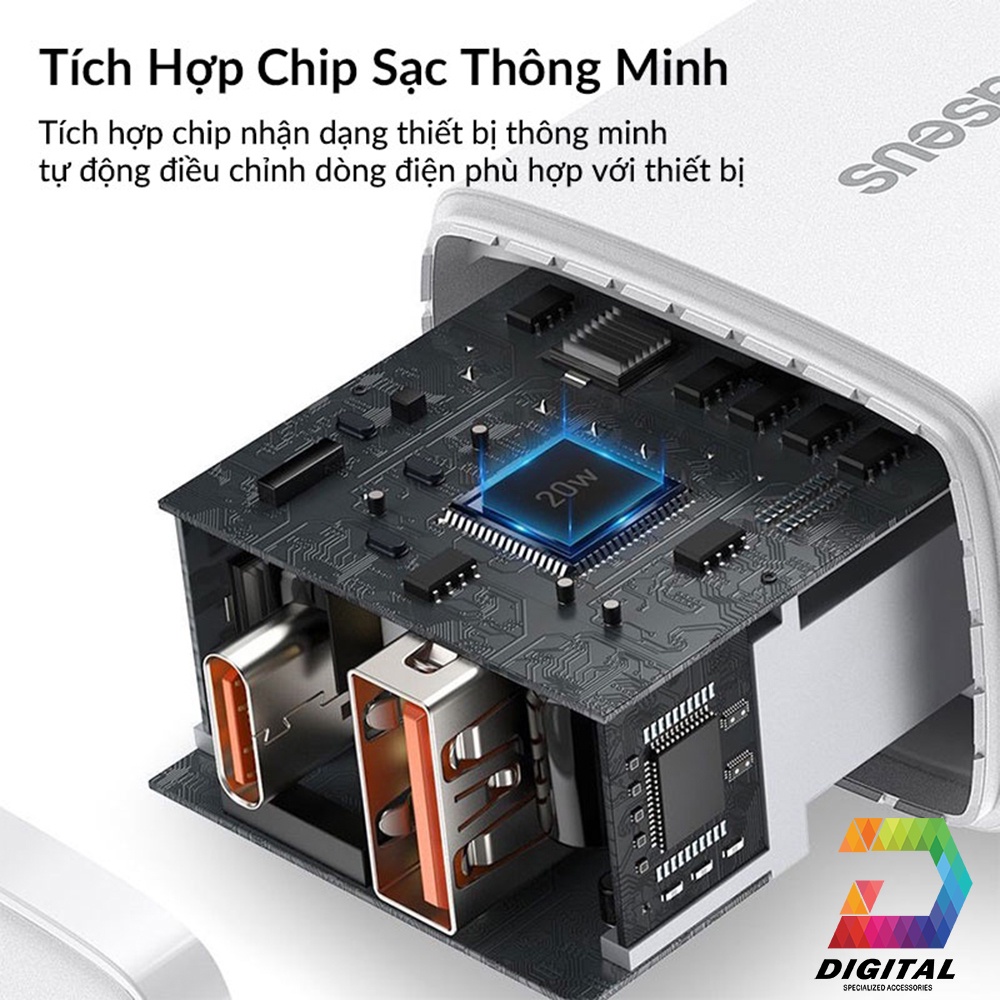 Củ Sạc Nhanh Đa Năng Baseus PD 20W Compact
