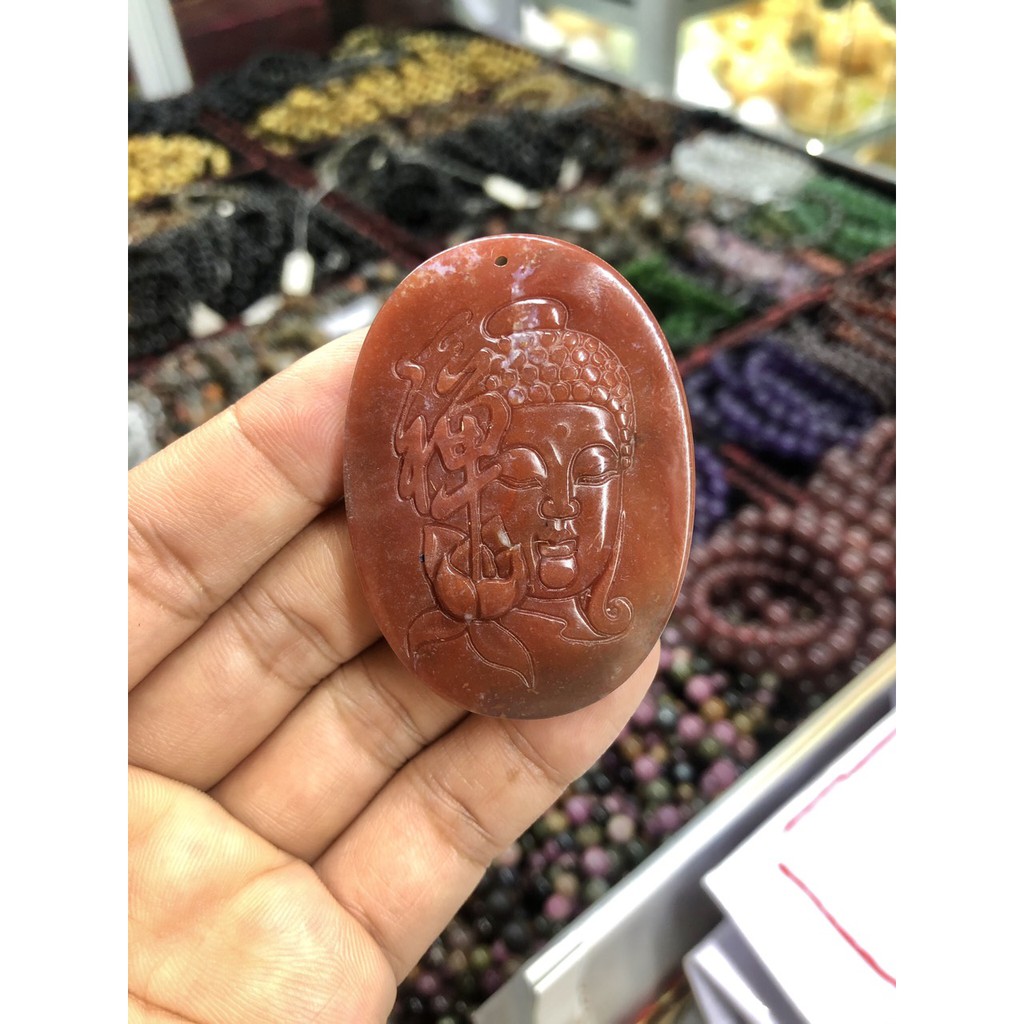 Mặt dây chuyền phật A Di Đà, phật tổ như lai phong thủy đá ngọc băng tảo