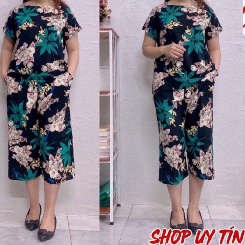 Đồ Bộ Trung Niên Cho Mẹ, Đồ Trung Niên Nữ Mặc Nhà lanh ống sớ lửng cho người già người lớn tuổi