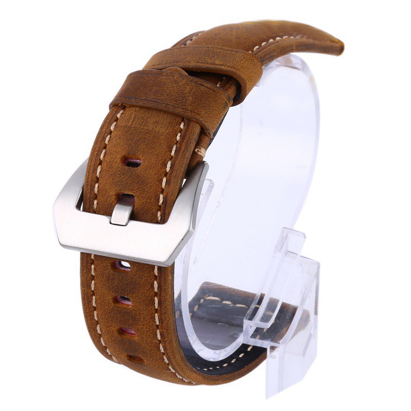 20 /22 /24/ 26mm Leather Genuine Padded Leather Wrist Watch Band Strap