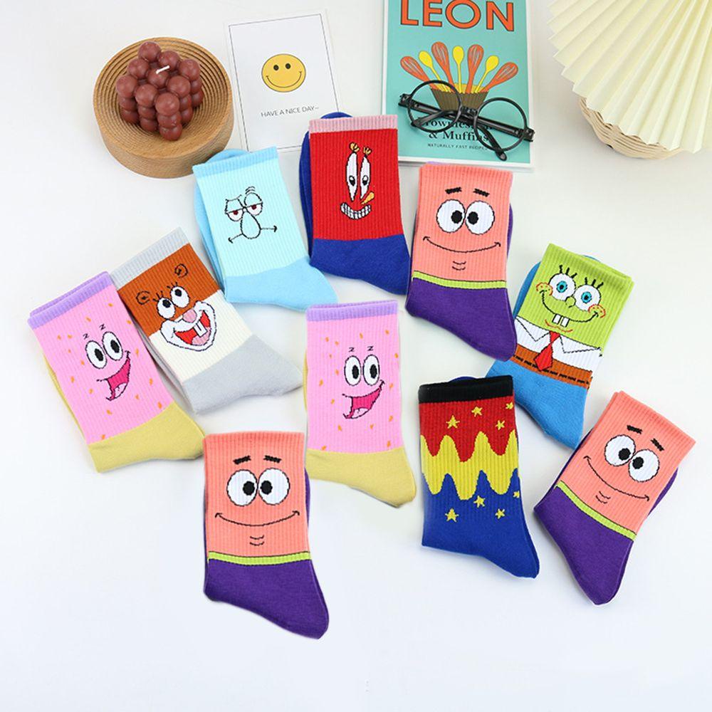 Vớ Ống Trung Bình Họa Tiết SpongeBob Dễ Thương Cho Học Sinh