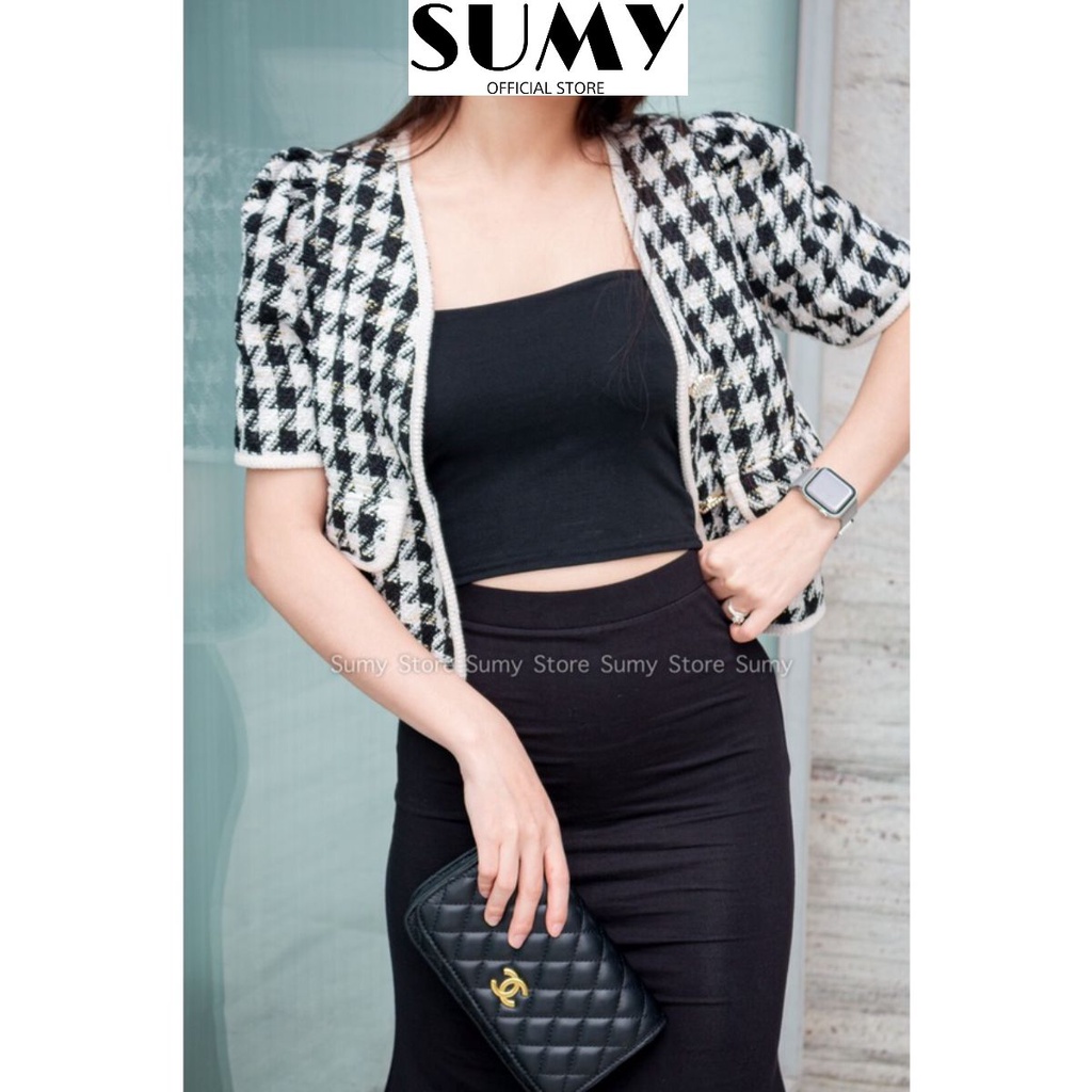 Áo quây ngang croptop nữ dáng ôm màu trơn không dây có đệm mút sau chun co giãn tốt dễ điều chỉnh SUMY STORE