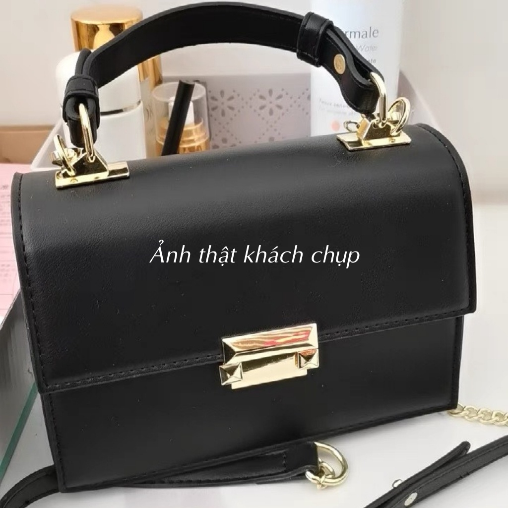 Túi xách, túi xách nữ công sở da mịn khoá gài size 20 - TXN026