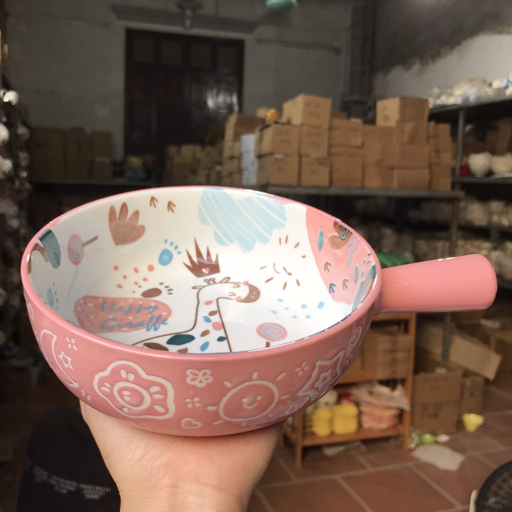 Set Bát Đĩa Hồng 8 món Cute, Set Bát Đĩa Decor Dễ Thương (HomeMyStore)