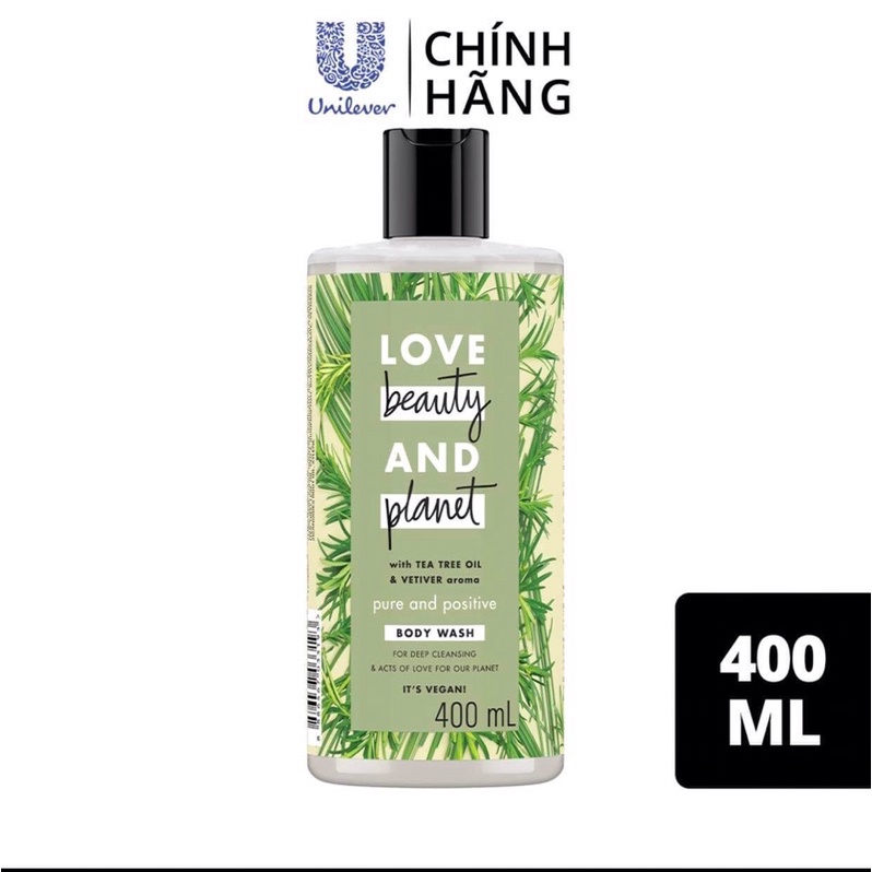 Sữa tắm Love Beauty And Planet detox sạch sâu lưu hương thanh mát với 100% tinh dầu tràm trà Úc