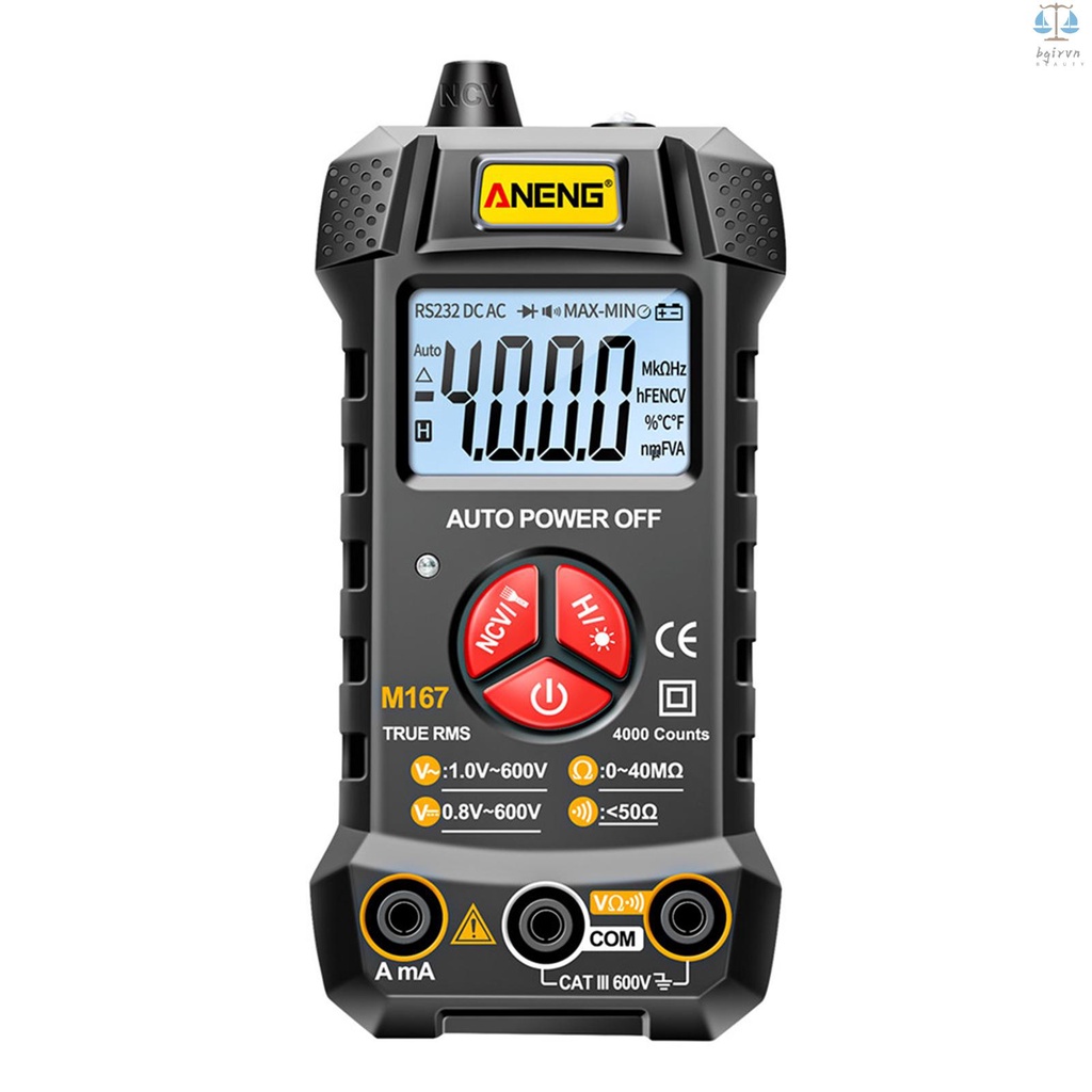 Vạn năng kế kỹ thuật số thông minh ANENG M167 4000 có màn hình LCD