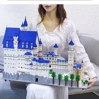 Tương thích với Lego Vi hạt có độ khó cao Khối xây dựng Mô hình lắp ráp Tử Cấm Thành Đại sảnh Taihe Hồ thiên nga Lâu đài