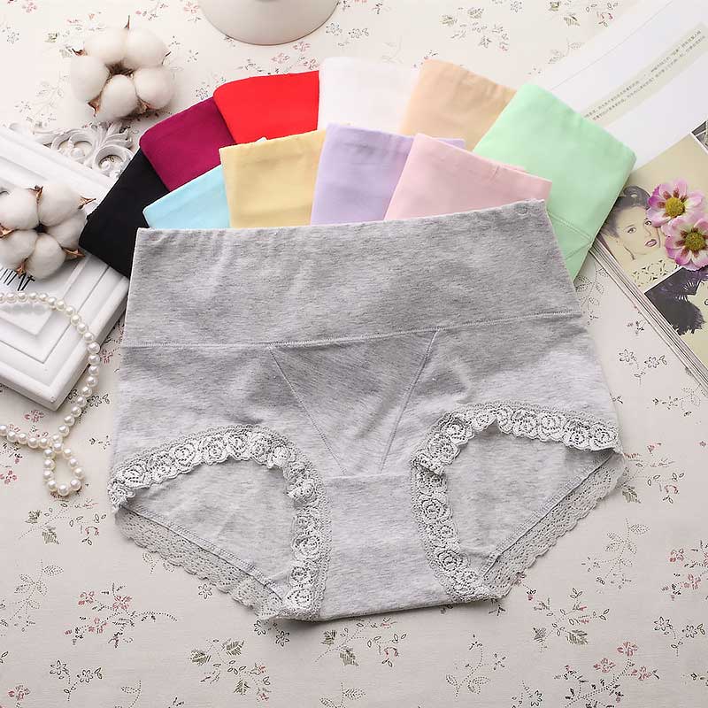 Quần Lót Cotton Cạp Cao Viền Ren Gợi Cảm Cho Nữ | BigBuy360 - bigbuy360.vn
