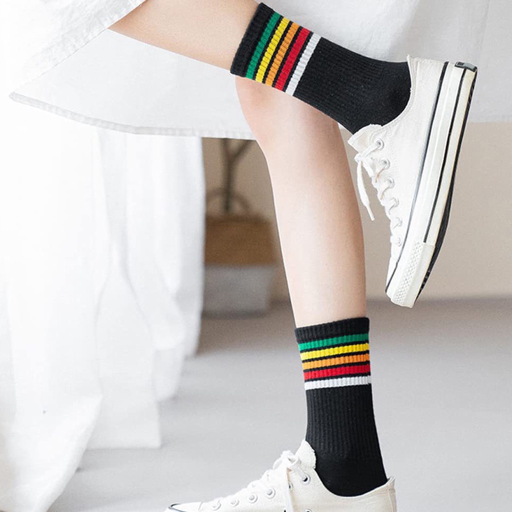 Vớ Nữ Thoáng Khí Họa Tiết Sọc Ngang Thời Trang Cao Cấp
