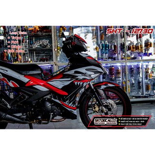 tem trùm exciter 150 cá mập trắng đỏ