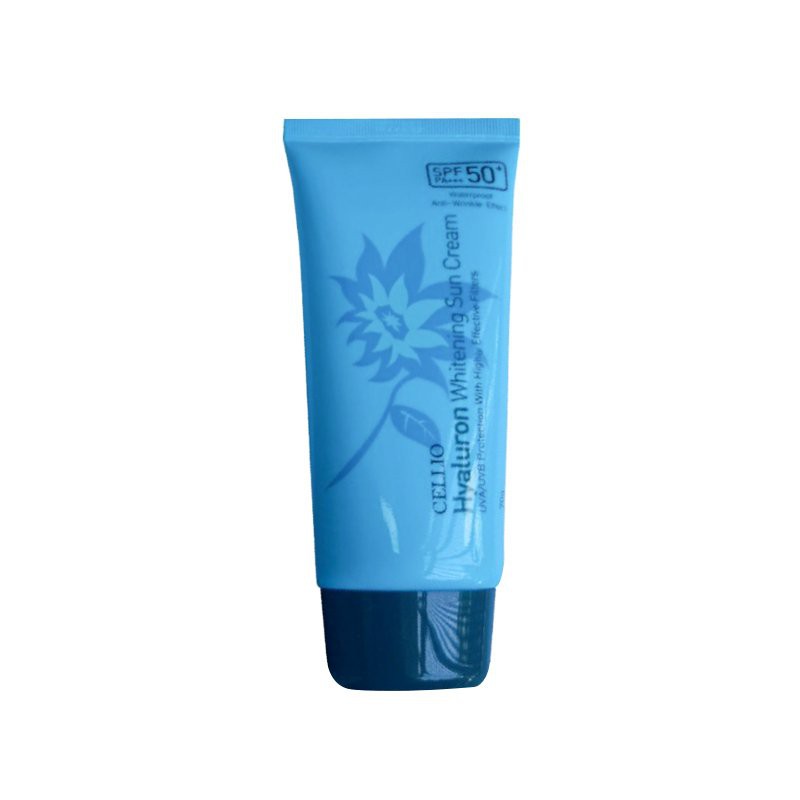 Kem chống nắng Cellio Hyaluron Whitening Sun Cream SPF50 PA+++ 70g giúp cấp nước, giữ ẩm và dưỡng trắng da