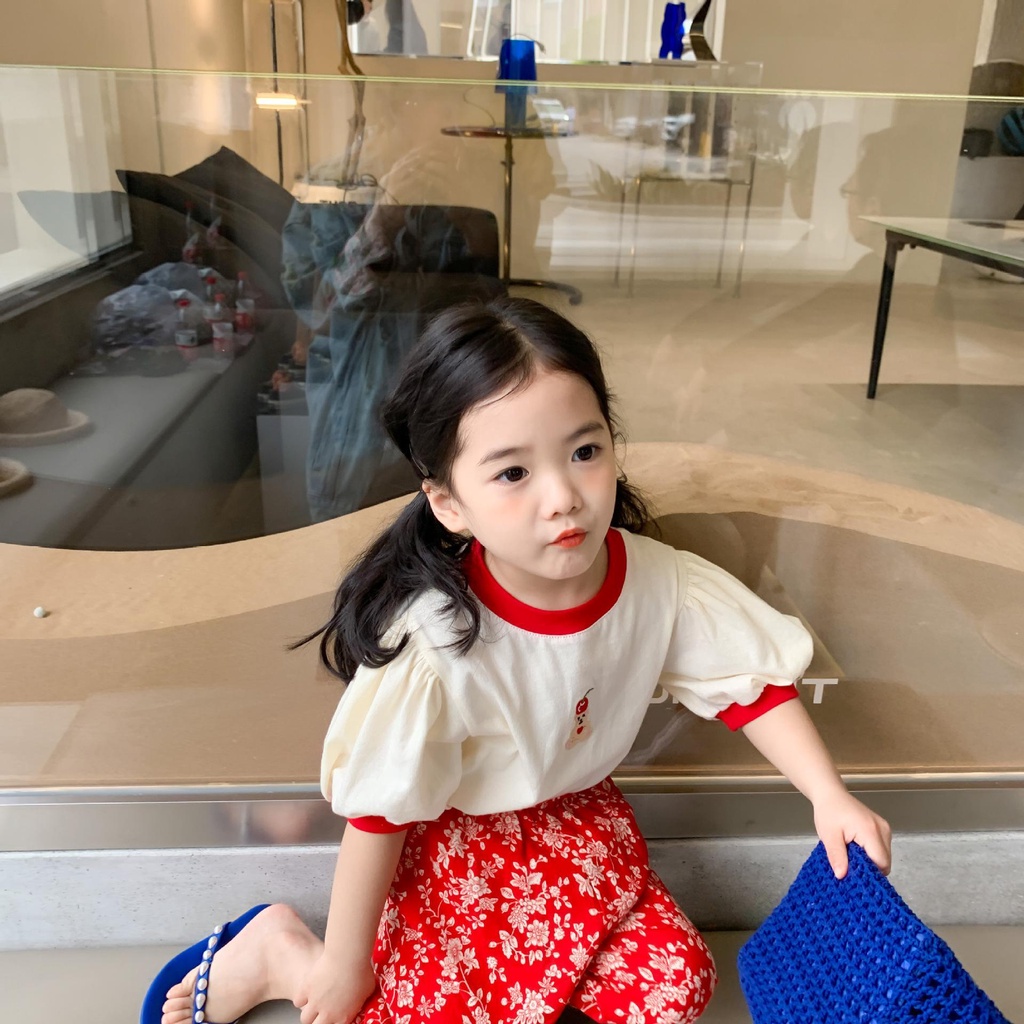 Áo Thun Tay Ngắn Họa Tiết Hoạt Hình Thời Trang Mùa Hè Theo Phong Cách Hàn Quốc Cho Bé