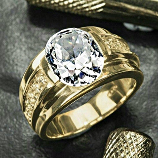 Nhẫn Titan Mạ Vàng 18k Đính Đá Zircon Dành Cho Nam Nữ