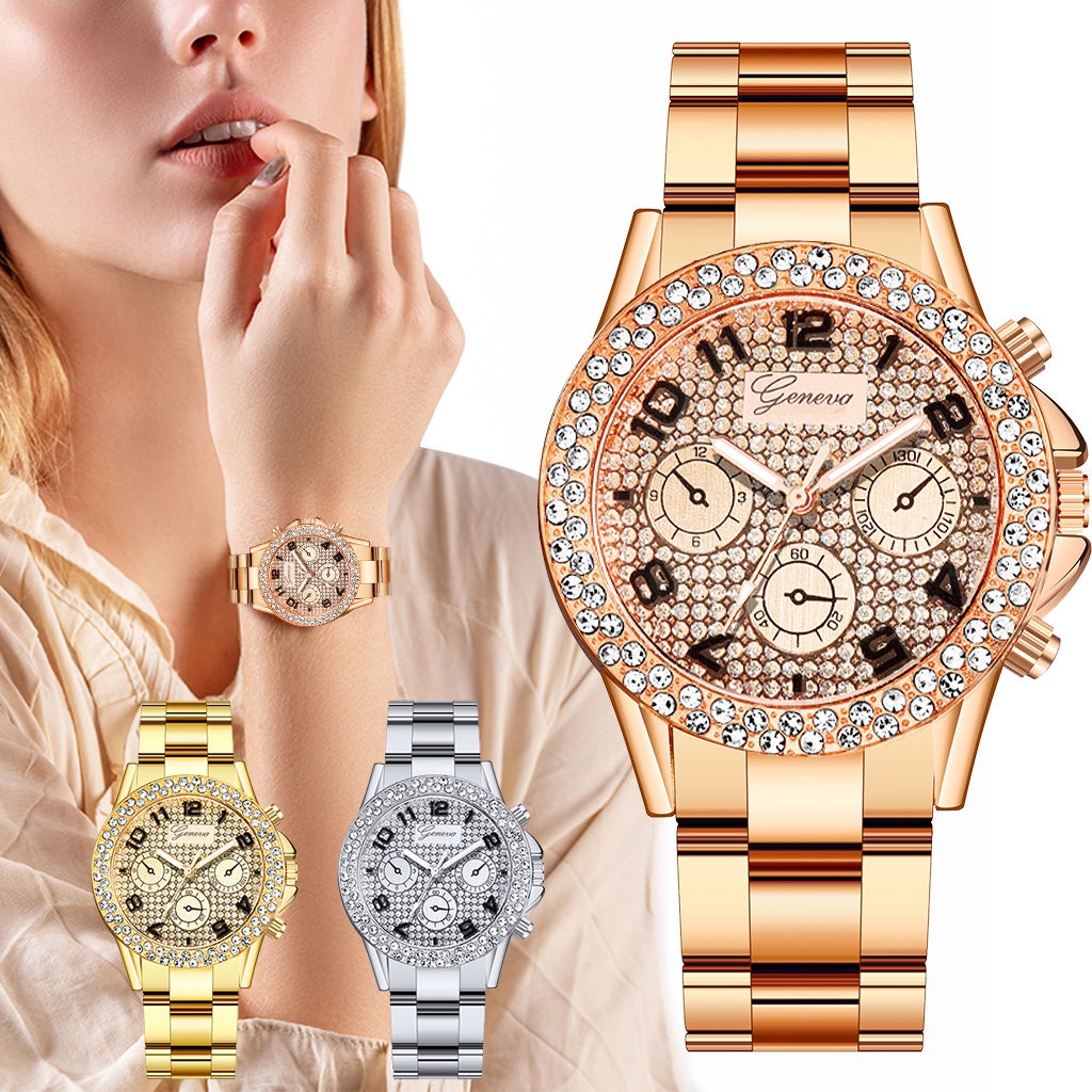 Đồng Hồ Đeo Tay Geneva Mạ Vàng Hồng Đính Đá Nhân Tạo Sang Trọng Cho Nữ | BigBuy360 - bigbuy360.vn