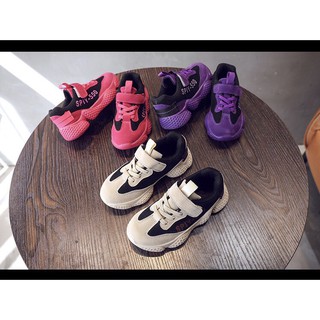 Giày thể thao cho bé, đế mềm, ôm chân, 3 màu tím/hồng/trắng ngà, size 26-36