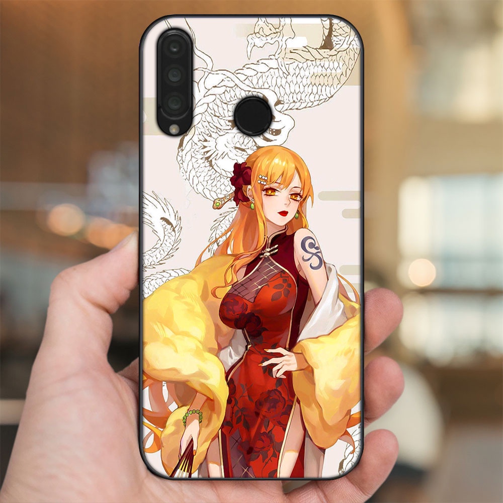 Ốp lưng Huawei P30 Lite, Nova 4e viền đen in hình Nami One Piece Đảo Hải Tặc