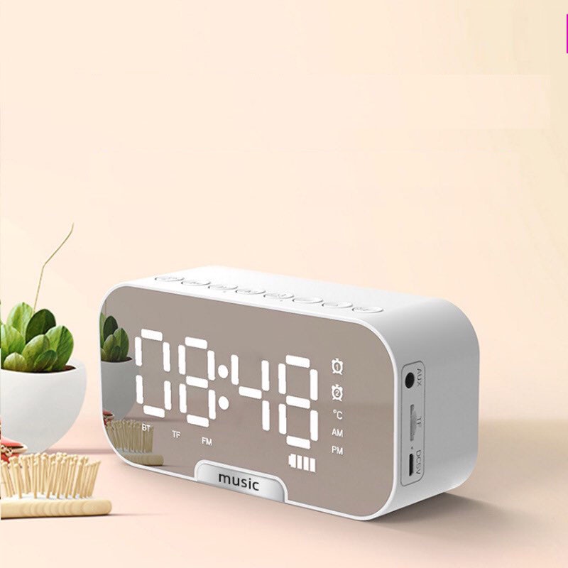 Loa Bluetooth Kiêm Đồng Hồ G10 Mặt Gương Hiển Thị Đèn Led Đồng Hồ Báo Thức - Hỗ Trợ Thẻ Nhớ & Nghe FM